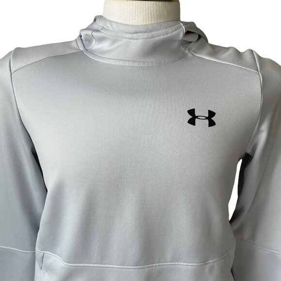 Under Armour Mens Hoodie Sweatshirt Light Gray High Neck Size Small - Picture 4 of 9